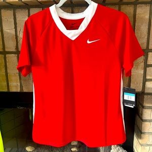 Cute red v neck Nike shirt NWT